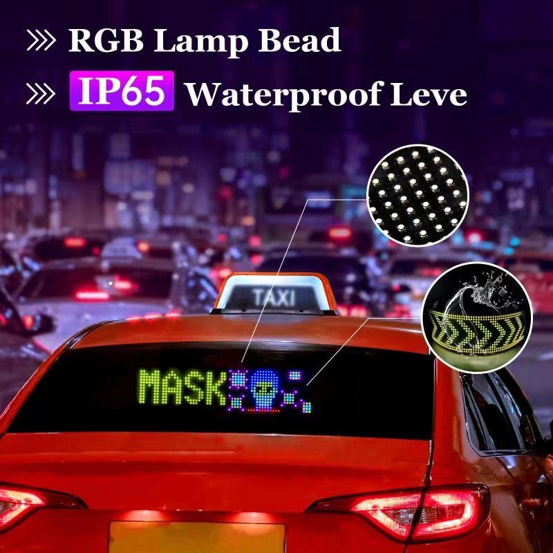 [Australia - AusPower] - GOTUS LED Sign for Car,Scrolling LED Sign,Flexible LED RGB Color Sign,14.7FT Cable,Bluetooth APP,DIY Design Animations,Text, Graffiti (14.6''x3.6'') 14.6''x3.6'' 