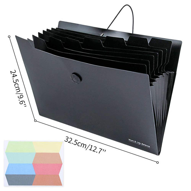 Uquelic 26-Pocket Expandable File Folder - A4/Letter Size, With Handle & Upgraded Buckle, Accordion Organizer For Office & School