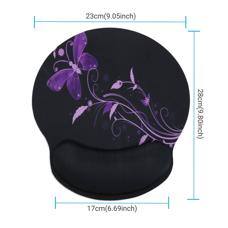 [Australia - AusPower] - Wrist Rest Support Mouse Pad - Ergonomic Mouse Pad,Memory Foam Mice Mat for Office Work Computer Gaming by RICHEN Nice Butterfly 