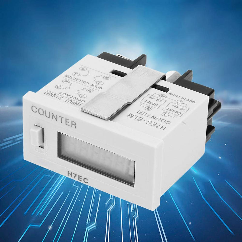 [Australia - AusPower] - H7EC-BLM Electronic Counter Digital Electrical Counter Totalizer without Voltage Input with 6-Digit LCD Display 
