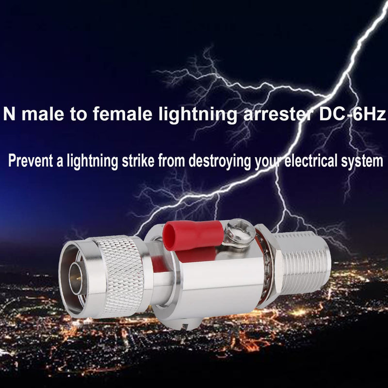 [Australia - AusPower] - Coaxial N Type Lightning Arrestor 0 to 6 GHz (N-Male/N-Female) 50ohm,Protects 3G, 4G, LTE,GPS, 2.4GHz /5GHz Wi-Fi, 900MHz, Ham Other Outside Antennas 