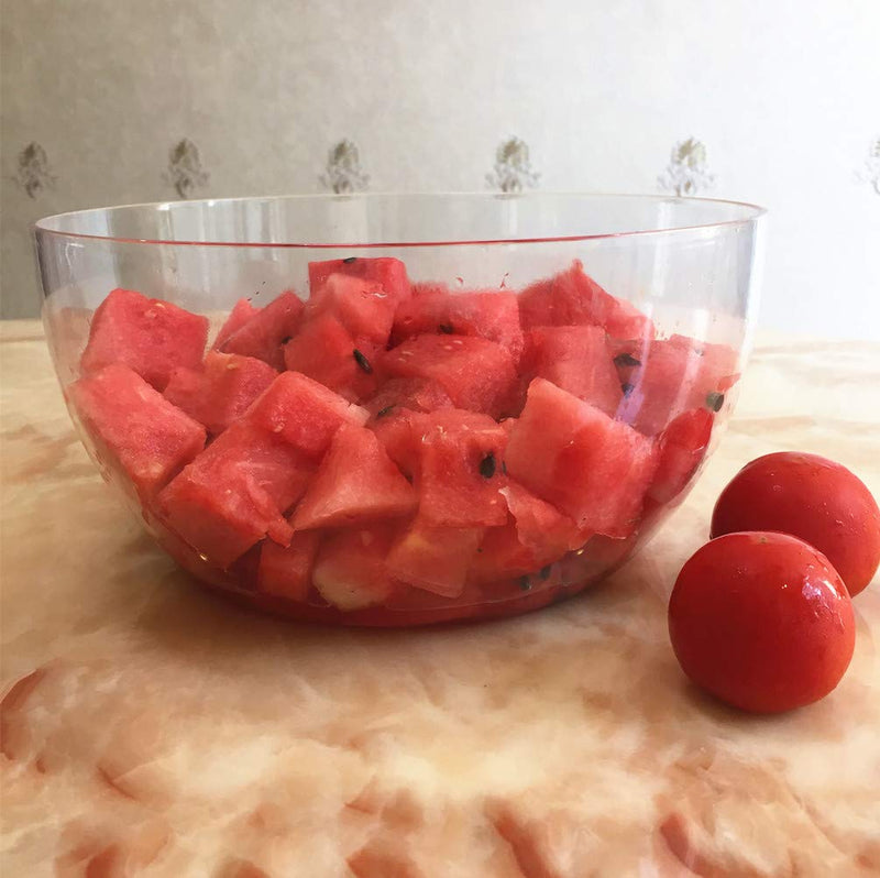 [Australia - AusPower] - Large Acrylic Mixing And Serving Bowls, Great for Serving Salad, Popcorn, Chips, Dips, Condiments, Break-Resistant Set of 2 Clear 146 oz 
