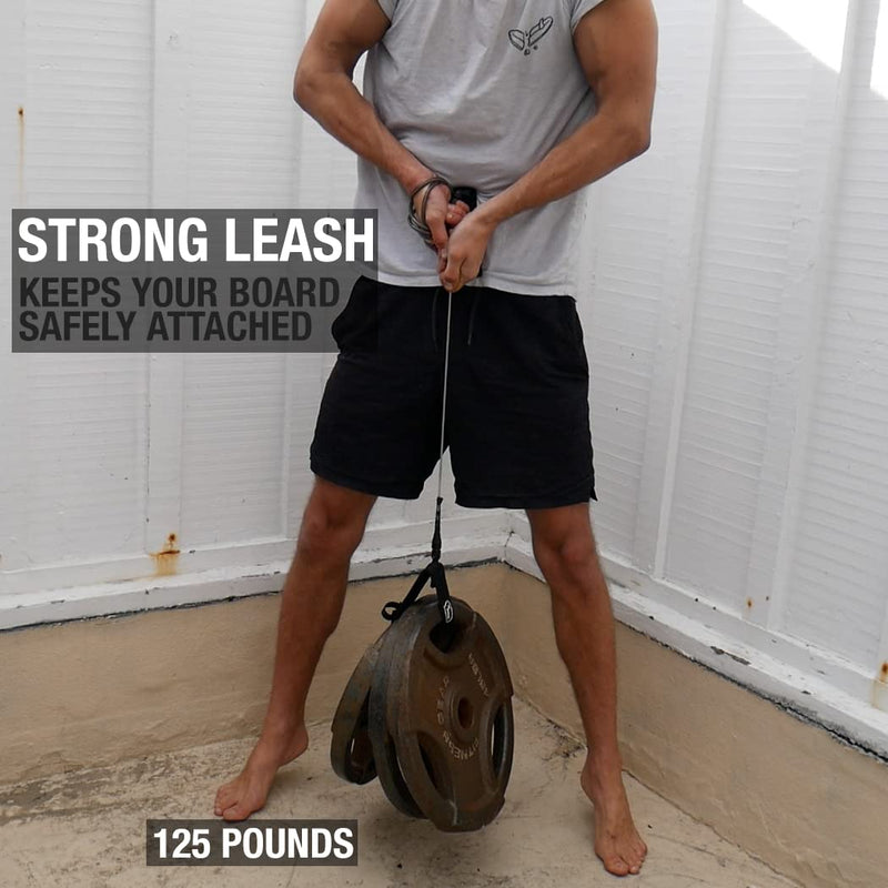 [Australia - AusPower] - Ho Stevie! Premium Surf Leash [1 Year Warranty] Maximum Strength, Lightweight, Kink-Free, for All Types of Surfboards. 7mm Thick (1/4") 6/7/8/9 Feet Black 6 Feet 