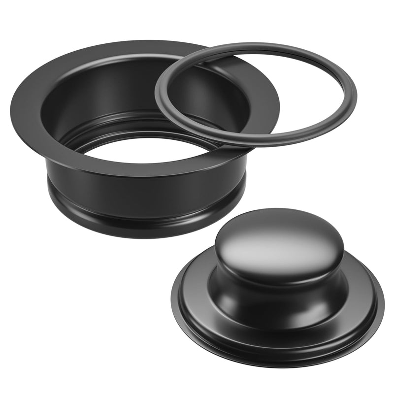 [Australia - AusPower] - Kitchen Sink Garbage Disposal Flange and Sink Stopper,fit Stainless Steel 3-1/2 inch Standard Sink Drain Opening Kitchen Sink Replacement Accessories (Black) Black 