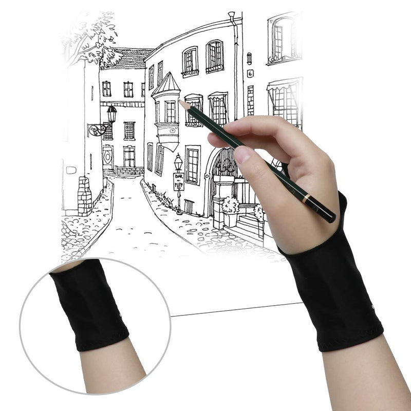 [Australia - AusPower] - GAOMON Two Finger Glove for Ipad Drawing, Tablet Drawing, Oil Painting and Sketch Creation, Free Size Support Left and Right Hand 
