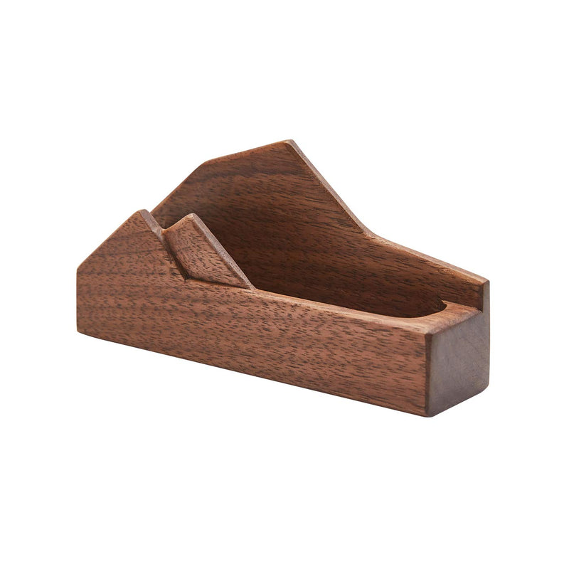 [Australia - AusPower] - Pandapark Bussiness Card Holder for Desk,Cloud Formation,Wood Business Card Display Holder,UniBody,1PCS,L4.6'' X W1.1'' X H2.0'' (Walnut Mountain) Walnut Mountain 