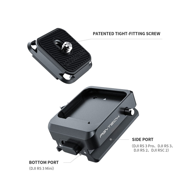 [Australia - AusPower] - PGYTECH Quick Release Clamp for DJI Ronin Stabilizer/Mini Camera Quick Release System Compatible with DJI RS3 Mini/DJI RS 3 Pro/RS 3/RS 2/DJI RSC 2 Stabilizers 