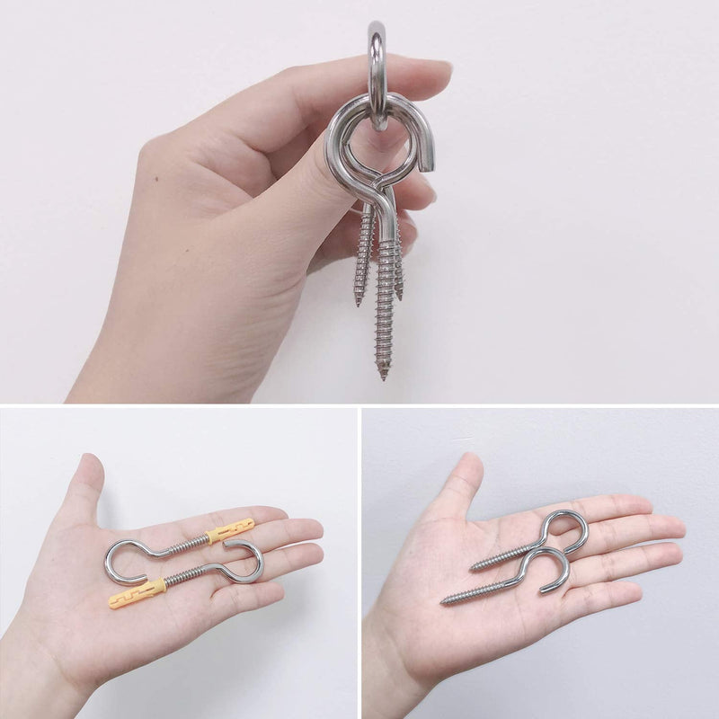 [Australia - AusPower] - Pack of 20 Metal Hook Heavy-Duty Eye Screws, 304 Stainless Steel Screw Hooks, self-Tapping Eye Ring Bolt Hooks, Wood Terminal Eye Hole Hooks, Pendant Lights Wires, Strong Indoor (2-3/4") 2-3/4"X20PCS 