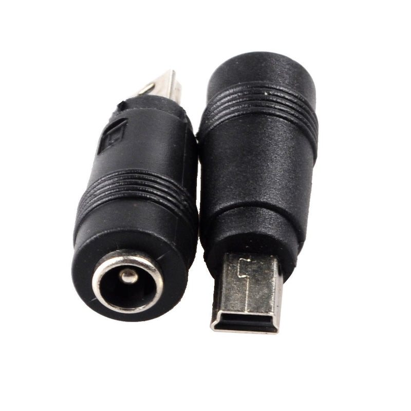 [Australia - AusPower] - Conwork 2-Pack 5.5mm x 2.1mm DC Power Plug Male to Mini USB Male Charger Adapter Connector for Mobile Phone Multimedia Speaker 2-Pack Mini-USB 