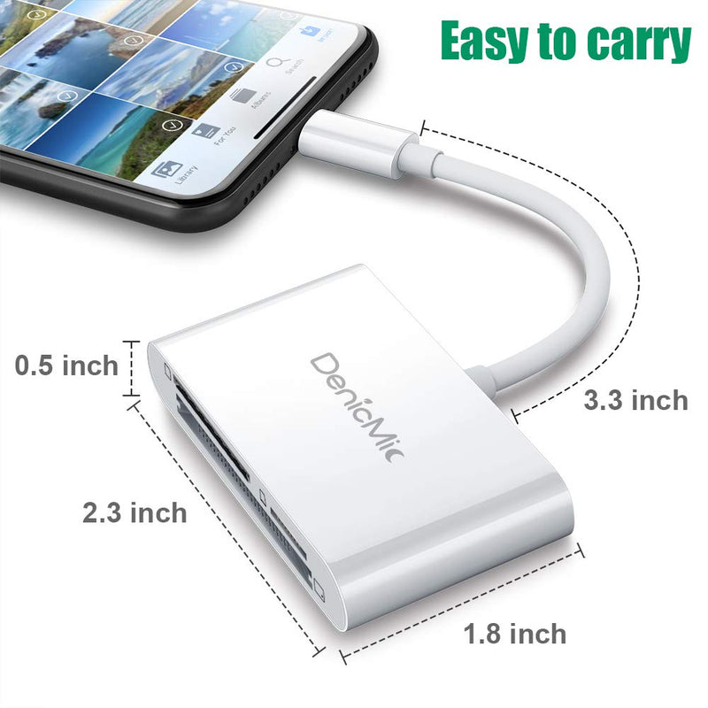 [Australia - AusPower] - CF Card Reader for iPhone iPad, SD CF Micro SD TF Memory Card Reader Adapter Digital Camera Reader Trail Game Camera Viewer for iPhone X/8 Plus/8/7 Plus/7/6s Plus, iPad Mini/Air, No App Required 