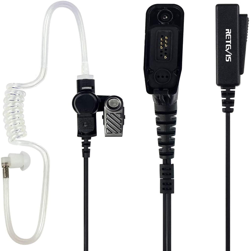 [Australia - AusPower] - Retevis 2 Way Radio Earpiece with Mic 2 Wire Surveillance Acoustic Tube Earpiece for Motorola APX6000 XPR6550 XPR7000 XPR7550e Walkie Talkies(1 Pack) 