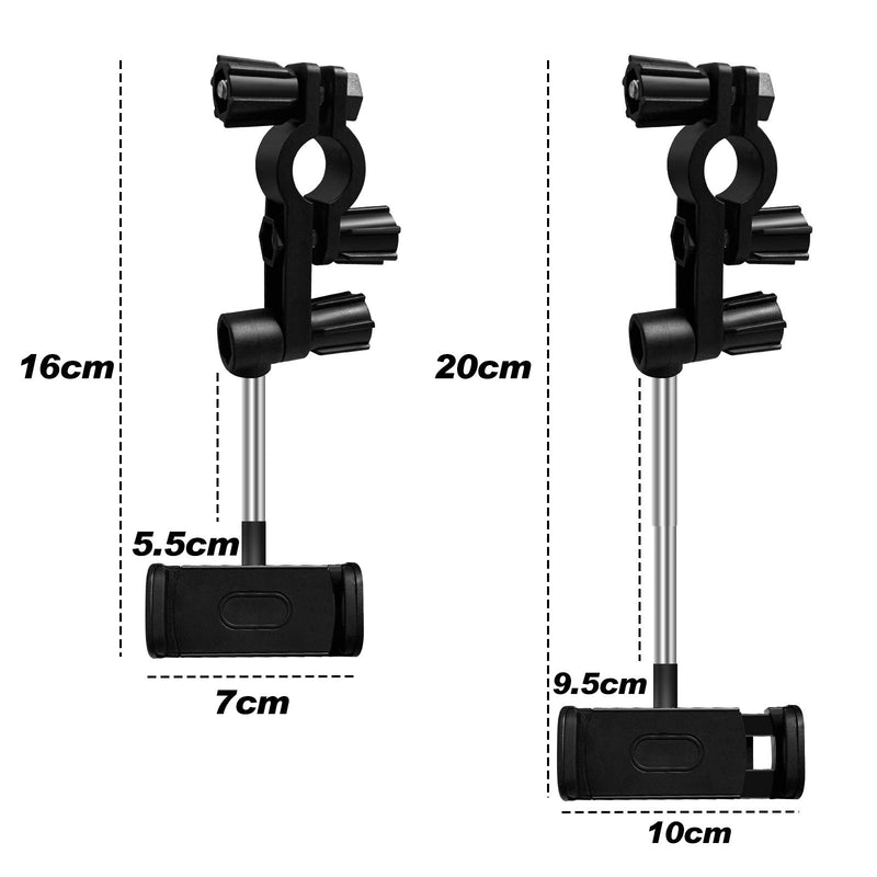 [Australia - AusPower] - Rear View Mirror Phone Mount, 360° Rotating Universal Rearview Mirror Phone Holder for Car, Adjustable for 70mm-100mm Width Phones Universal 4.0"- 6.1" Phone Holder Stand Car Headrest Mount - Black 