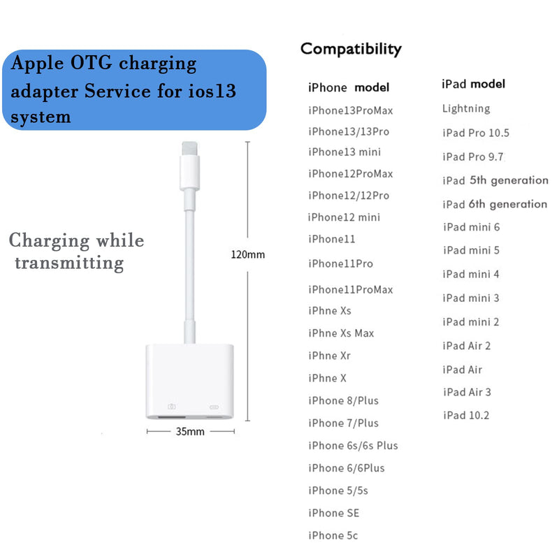 [Australia - AusPower] - Miscloder Lightning to USB3 Camera Adapter with Charging Port Portable USB Female OTG Adapter for iPhone Charge Cable Compatible with ipad/USB Flash Drive/Keyboard/Mouse Plug and Play 