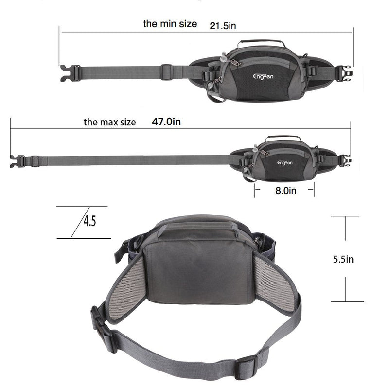 [Australia - AusPower] - ENGYEN Fanny Pack Waist Bag for Women Men, running packs gear with Phone Water Bottle holder Adjustable belt, for Travel Workout Hiking, carrying iPhone money, multi colors… (black) black 