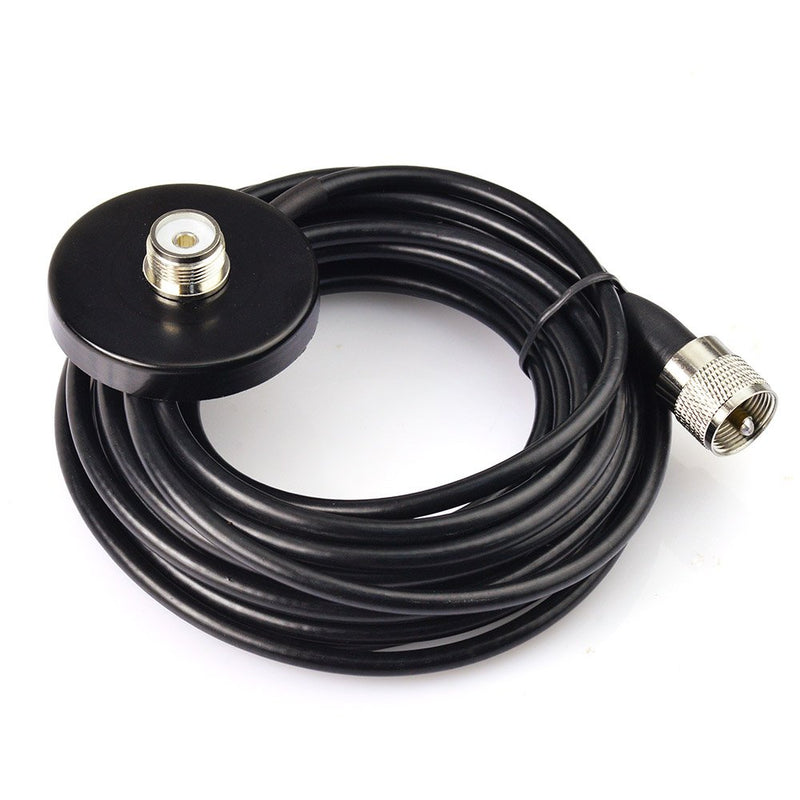 [Australia - AusPower] - Eightwood Dual Band VHF UHF Ham Mobile Radio Antenna PL259 with Magnetic Base Extension Cable 16 feet for Ham Radio Amateur Radio Mobile Transceiver 144/430mhz 