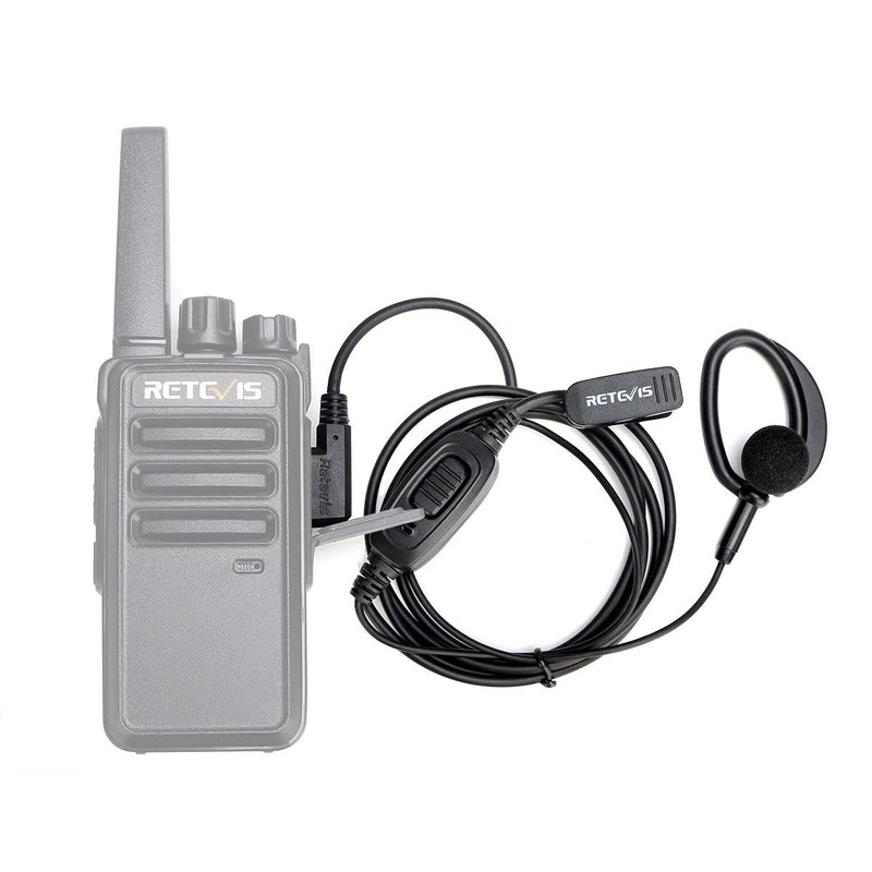 [Australia - AusPower] - Retevis RT68 Earhook Two Way Radio Earpiece Single Wire, Compatible with Retevis RT22 RT21 H-777 RT68 H-777S RT22S pxton eSynic Walkie Talkies, Walkie Talkie Headset with Microphone 2 Pin(4 Pack) 