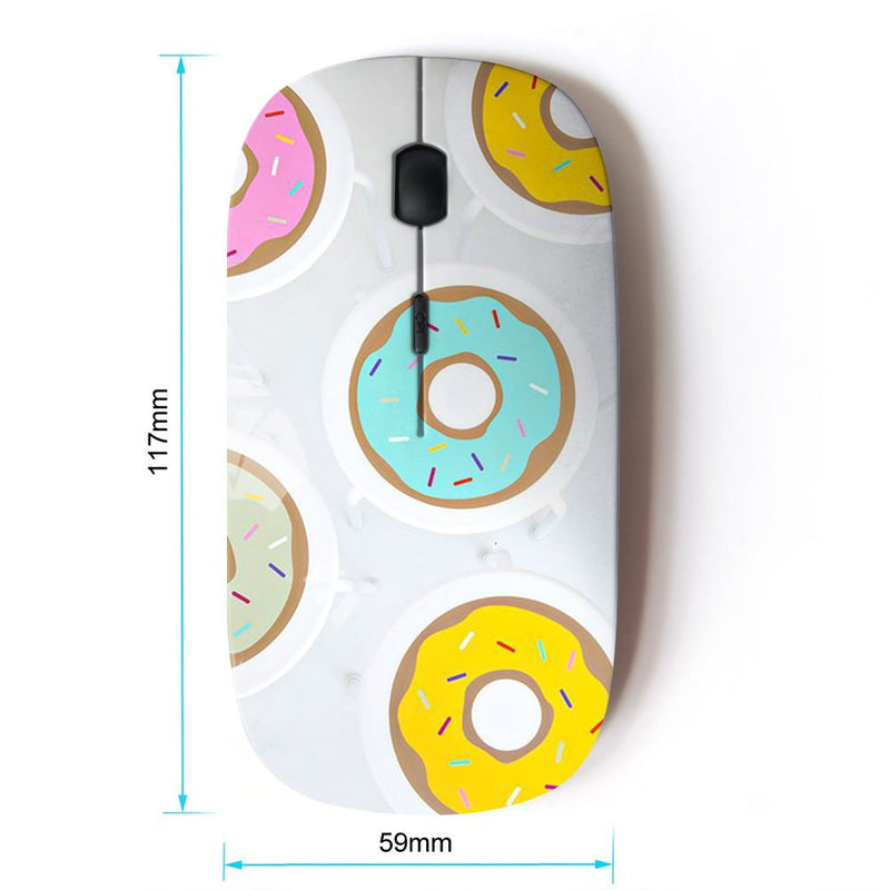 [Australia - AusPower] - KawaiiMouse [ Optical 2.4G Wireless Mouse ] Doughnut Yellow Teal Pink Pastry Sweet 