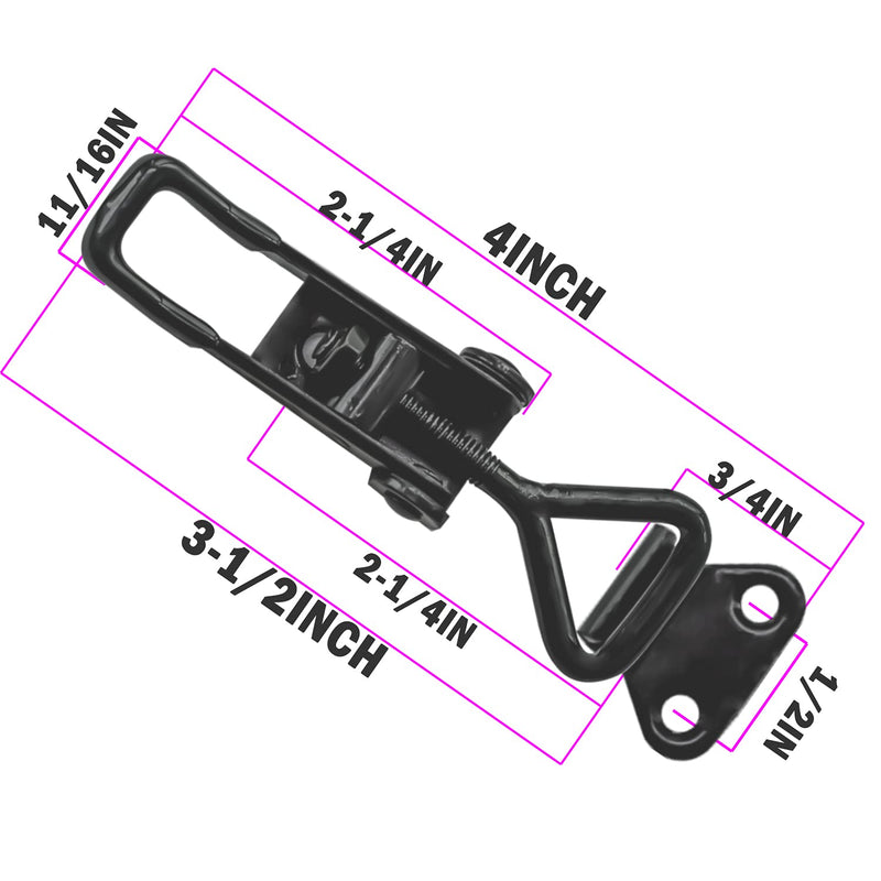 [Australia - AusPower] - REDOVANT 10Pack Black Toggle Latch Clamp, 300lbs Capacity Adjustable Pull Latch Clamp, Metal Quick Release Smoker Door Latch, Heavy Duty Toggle Clamps for Lid Jig Tool Boxes Case, Black Draw Latch 4001-10PACK 