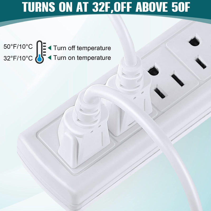 [Australia - AusPower] - Feekoon 2 Pack Thermostat Extension Cord On at 32 â„‰/ 50 â„‰, Thermostatically Controlled Self Regulating Extension Power Cable Compatible with Thermal Outlet Plug for Cold Weather Pond De icers 