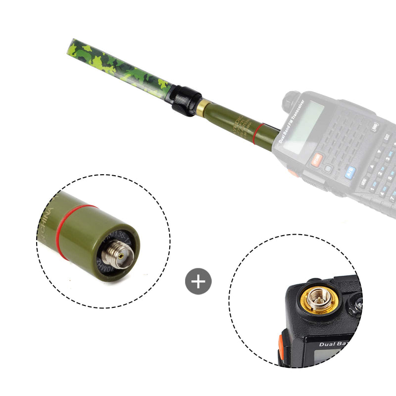 [Australia - AusPower] - TWAYRDIO Foldable Tactical Antenna 771FR SMA Female Camouflage Dual Band VHF UHF 2Meter 70cm 15.3inch Portable Handheld Ham Radio Antenna for Baofeng UV-5R BF-F8HP Kenwood Two Way Radio 