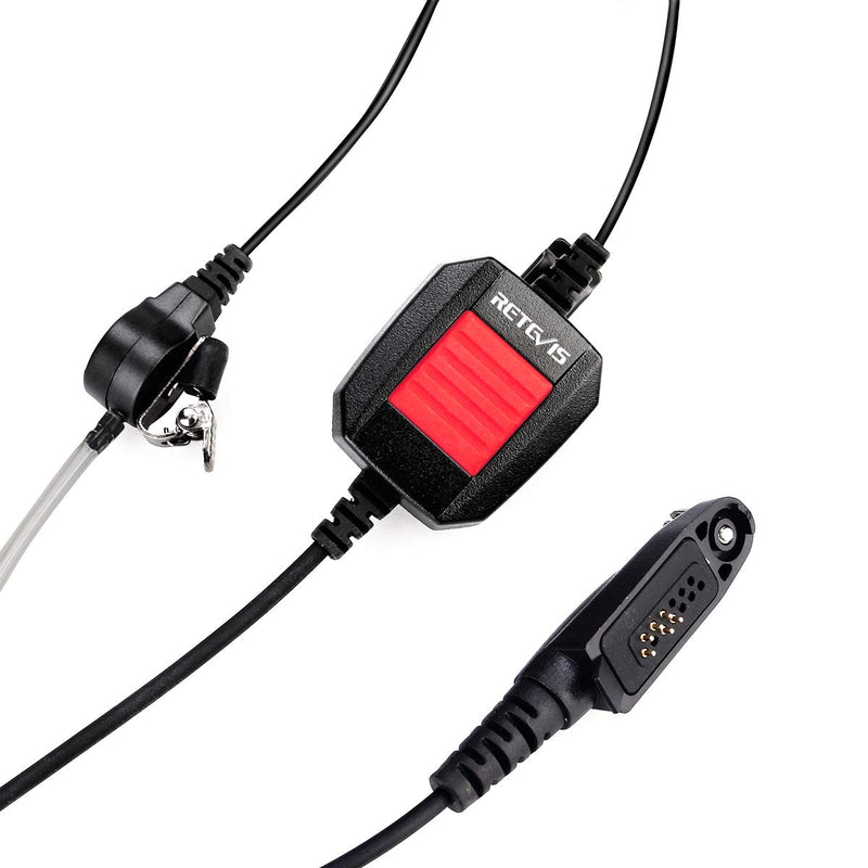 [Australia - AusPower] - Retevis IP66 Waterproof Walkie Talkie Earpiece with Mic, Compatible with Retevis RT29 RT47 RT47V RT48 RT82 RT83 RT87 Ailunce HD1 Walkie Talkies, Acoustic Tube 2 Way Radio Headset with Big PTT(1 Pack) 