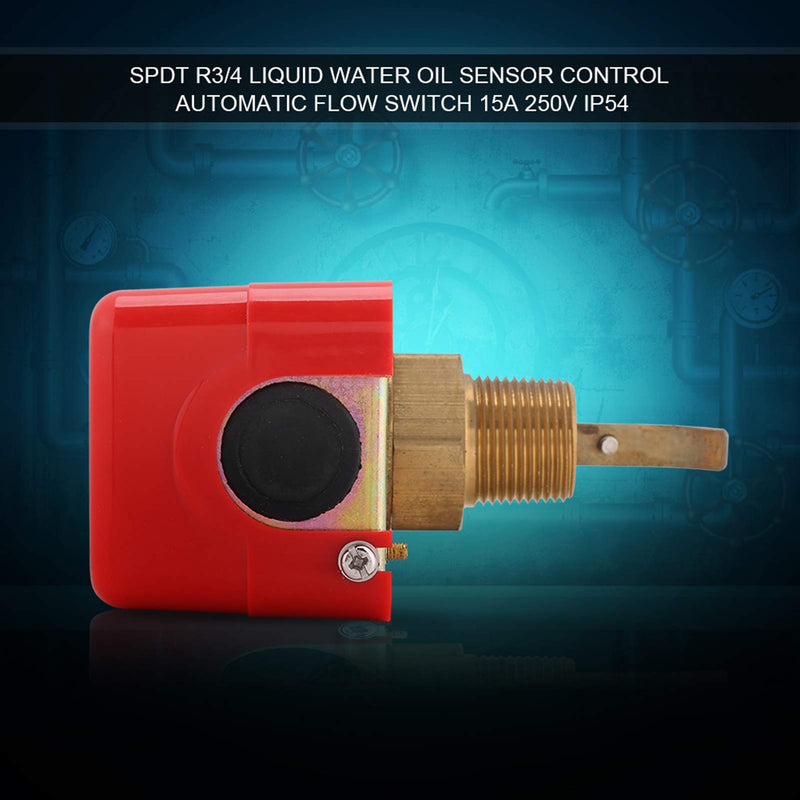 [Australia - AusPower] - Water Flow Switch, PDT R3/4 Liquid Water Oil Sensor Control Automatic Paddle Type Flow Switch 15A 250V IP54, HFS-20 Target Flow Controller, Controls Flow in Pipes 