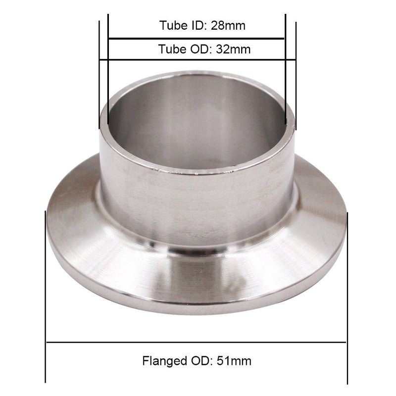 [Australia - AusPower] - DERNORD Stainless Steel 304 Sanitary Fitting, Long Weld Clamp Ferrule FitsTri Clamp 1-1/4" Tube Outer Diameter 32MM/1-1/4" Tube OD 