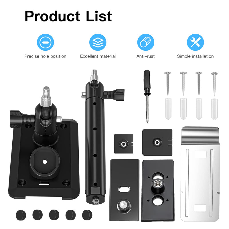 [Australia - AusPower] - HOLACA 2-in-1 Vinyl Siding Clips for Ring Solar Panel, Spotlight Cam Pro/Plus and Stick Up Cam Battery/Wired Hanger Hooks Siding Mount for Ring Super Solar Panel (Black) Pro/Plus Black 