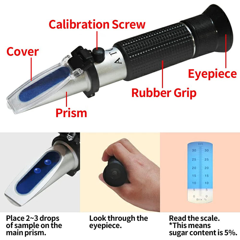 [Australia - AusPower] - Japard Automatic Temperature Compensating Refractometer Brix Scale 0-32% for Sugar Content Beer Wine Juice 