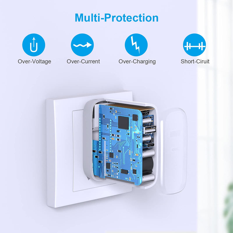 [Australia - AusPower] - PowerLot PD 20W USB C Charger for iPhone 12/12 Pro/ 12 Pro max, 12W USB Charger for iPad/iPad Pro, 32W Dual Port Power Adapter, GaN Wall Charger with Foldable Plug for iPhone 13/ Pixel/Galaxy etc 