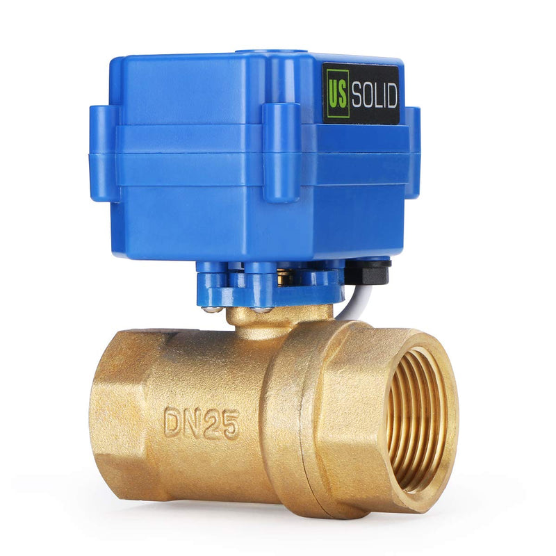 [Australia - AusPower] - Motorized Ball Valve- 1" Brass Ball Valve with Standard Port, 9-24V DC and 2 Wire Reverse Polarity by U.S. Solid 1 Inch 