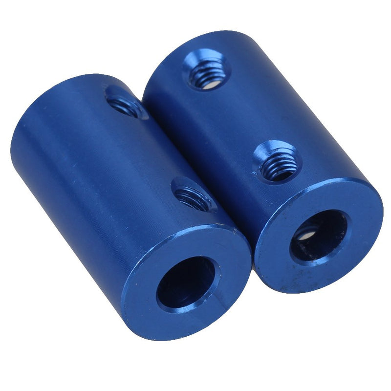 [Australia - AusPower] - BQLZR Blue 6mm to 6mm Aluminum Shaft Coupling Rigid Coupling Coupler Motor Connector with Spanner Pack of 2 