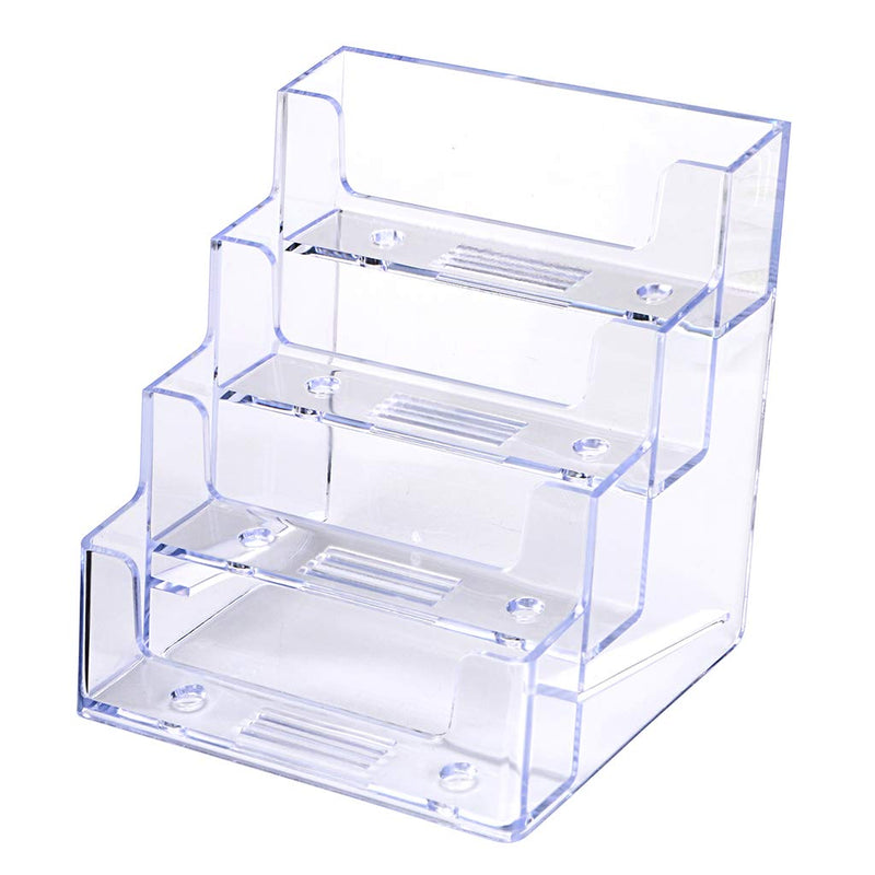 [Australia - AusPower] - Hipiwe 2 Packs 4-Tier Acrylic Business Card Holder Stand Clear Desktop Index Card Filing Card Holder Diaplay Transparent 