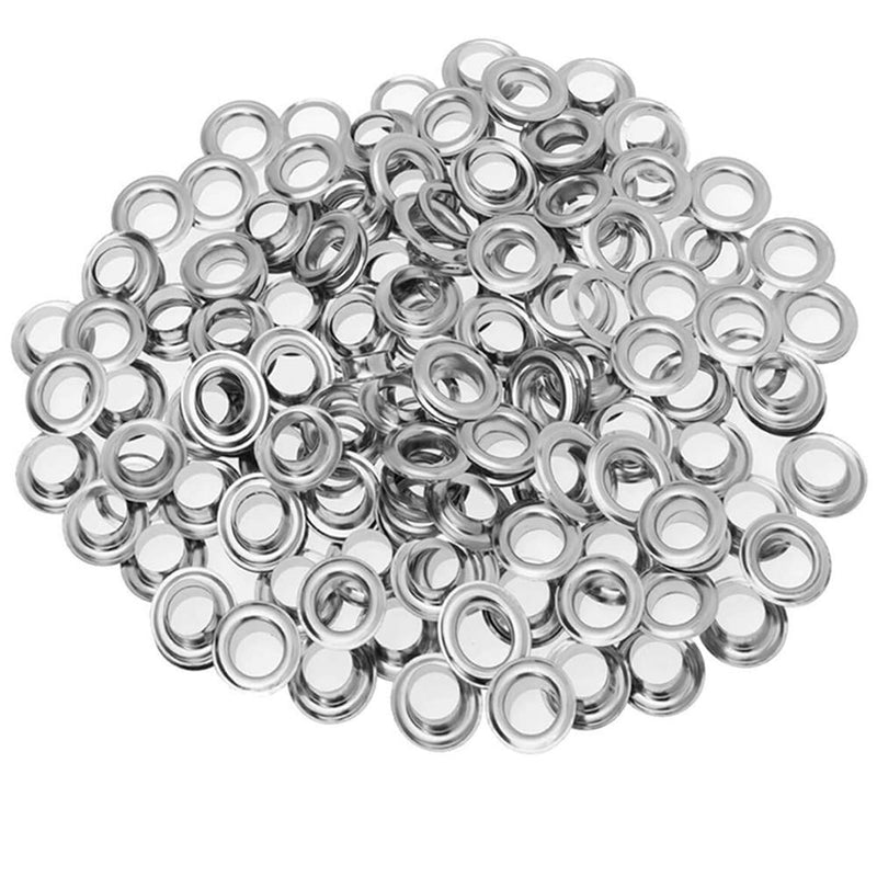 [Australia - AusPower] - Grommet Kit,Grommets 1/2 inch Heavy Duty Metal Eyelets Kit for Fabric Curtains (Silver) Silver 