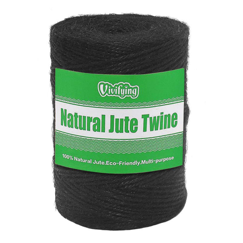 [Australia - AusPower] - Vivifying 656 Feet Black Jute Twine, Natural 2mm Jute Cord for Crafts, Halloween Wrapping, Garden (Black) 656Feet 