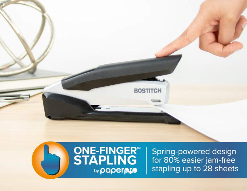 [Australia - AusPower] - Bostitch inPOWER+28 Executive Stapler - 3 in 1 Stapler - One Finger, No Effort, Spring Powered Stapler, Black/Silver (1110) 
