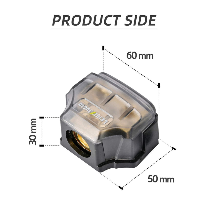 [Australia - AusPower] - LEIGESAUDIO 0/2/4 Gauge in 0/2/4 Gauge Out Copper Power Distribution Block for Car Audio Splitter(1 in 2 Out) 1 In 2 Out 