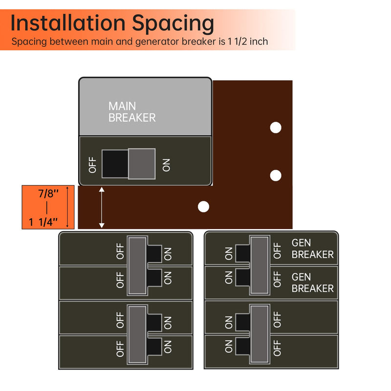 [Australia - AusPower] - Generator Interlock Kit Fit for Siemens or Murray 150 or 200 amp Panels, 7/8-1 1/4 Inch Spacing Between Main Breaker and Branch Breaker, Professional Generator Interlock Kit 