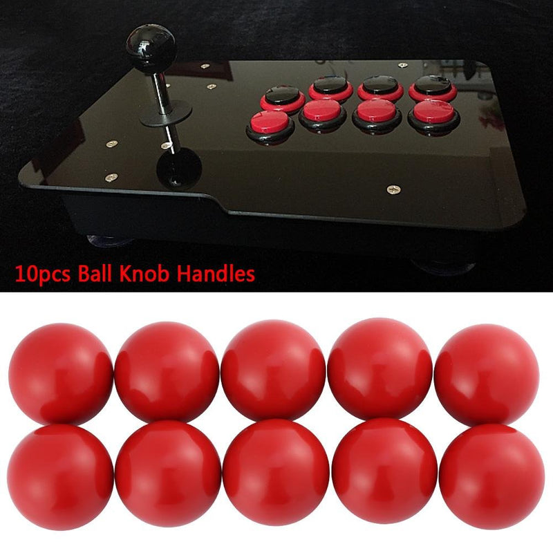 [Australia - AusPower] - SoarUp 10pcs Threaded Control Knobs Machine Operation Ball Handles, Universal Lathe Tractor Machine Plastic Round Ball Knob Handle Black/Red Color(Red-AM8x25) 