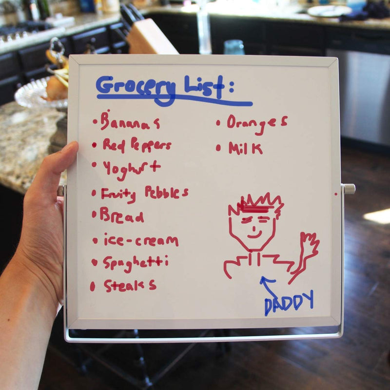 [Australia - AusPower] - Small Double Sided White Board Calendar - Mini Portable Desktop Dry Erase Board with Stand & Small Monthly Calendar Whiteboard Planner with Reversible to Do List - 10" x 10" - Desk, Office, and Home 10"x10" 