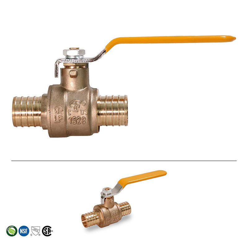 [Australia - AusPower] - MIDLINE VALVE 800Q056 Full Port PEX Ball Valve 3/4 Inch Forged Brass Lead Free, 3/4 3/4 in. 