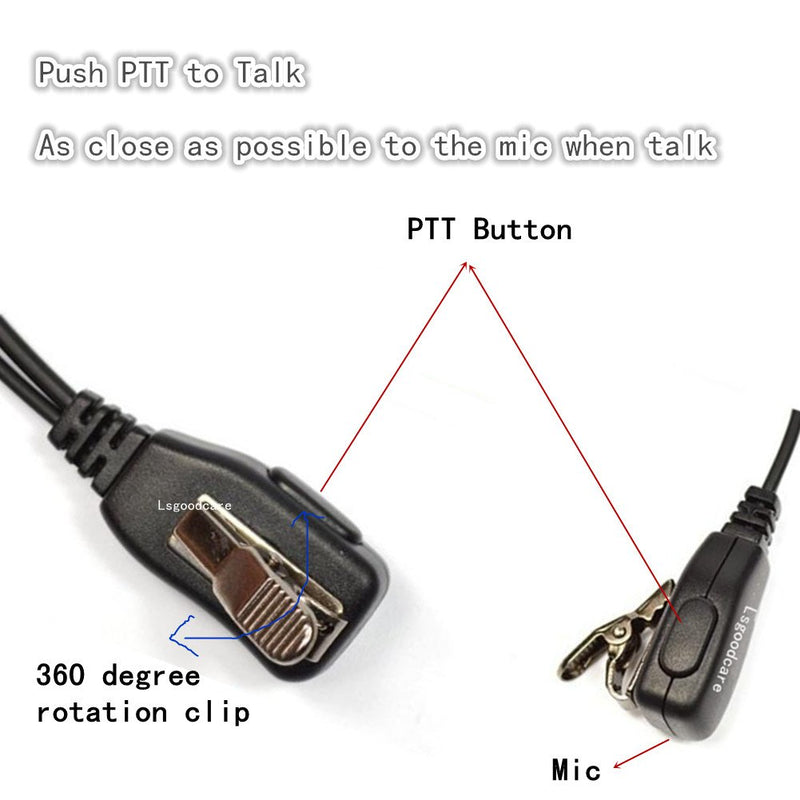 [Australia - AusPower] - 2 Pin Advanced G Shape Earhook Police Earpiece Headset Earphone PTT and Mic Compatible for Motorola Two Way Radio CP040 CP200 CP100 CLS1110 GP2000 VL50 Security Walkie Talkie Pack,Lsgoodcare black5 