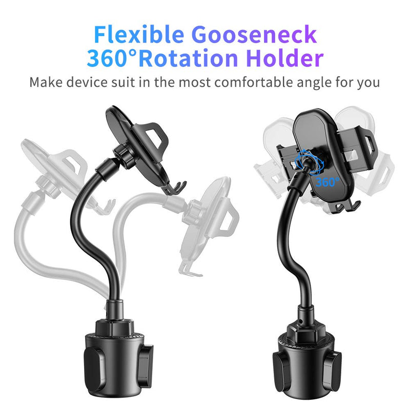 [Australia - AusPower] - Cup Car Phone Holder for Car - RAXFLY Hands Free Adjustable Long Gooseneck Car Cup Holder Phone Mount Compatible with iPhone 13 Pro Max Samsung Note 20 S20 Plus All Smartphone 