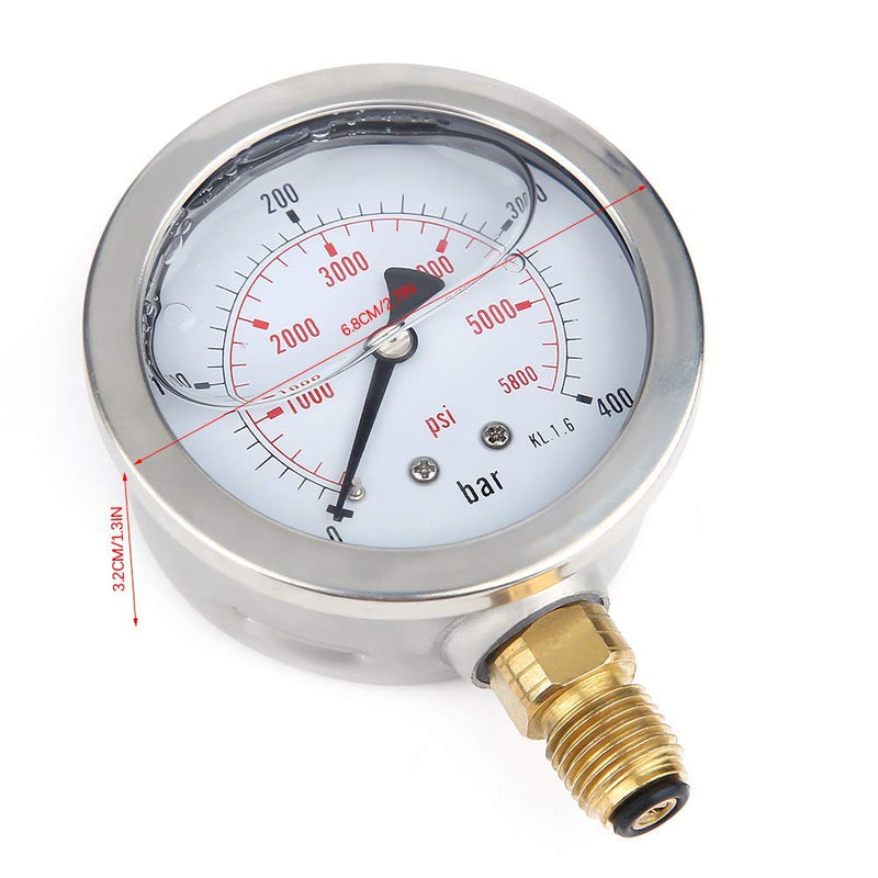 [Australia - AusPower] - Hydraulic Hose Test Coupling kit, Digital Hydraulic Pressure Test Gauge Coupling M162-BSP1/4 + 0~400BAR/6000PSI Gauge+ 1.5m Hose 