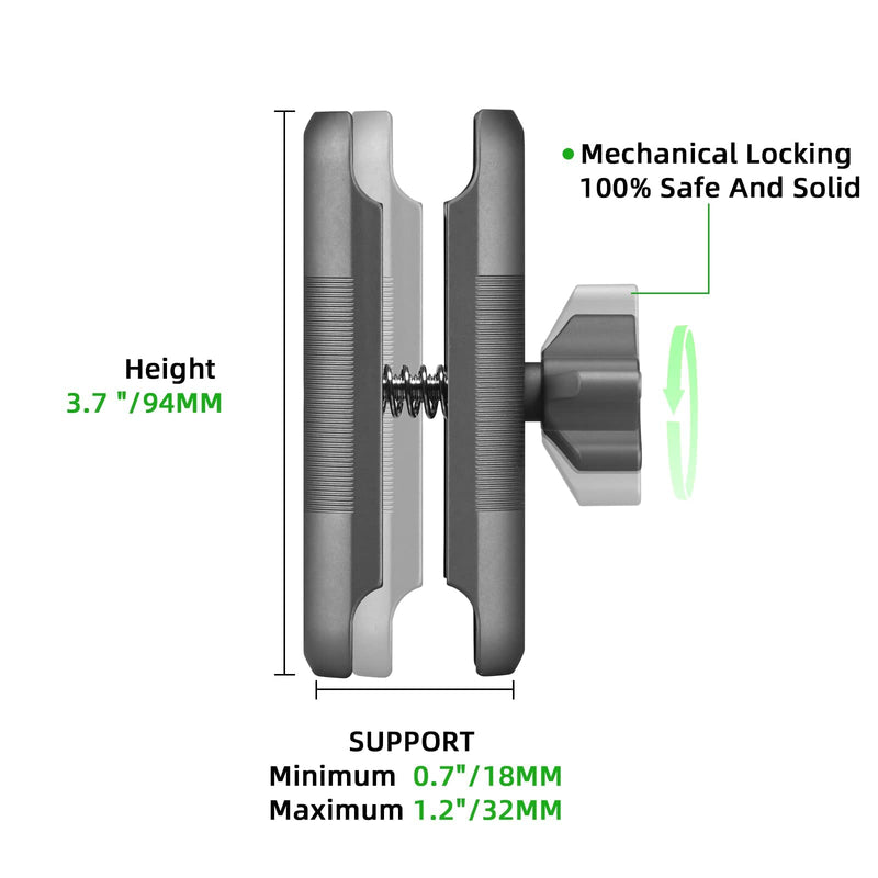 [Australia - AusPower] - FANAUE Double Socket Arm Medium Arm Compatible,Full Length 3.7",with B Size 1" Ball Components for RAM Mounts da--90 