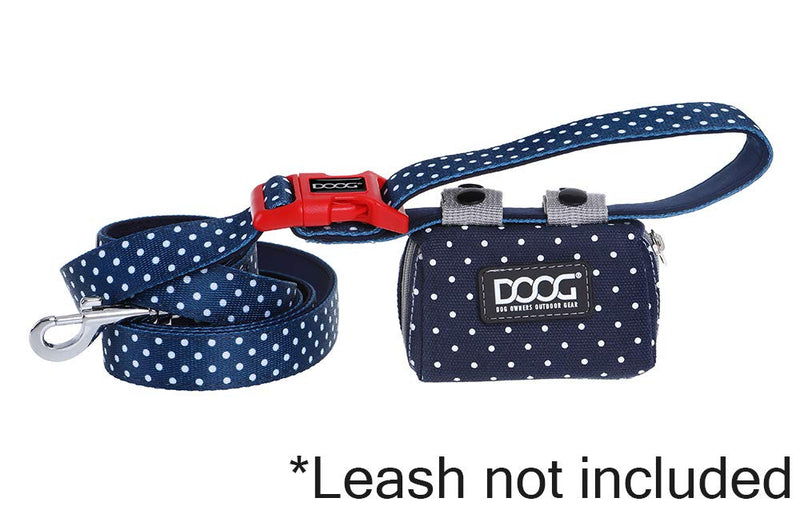 [Australia - AusPower] - DOOG Walkie Pouch, 20 Pre-loaded Poop Bags, Easily Clips On Leashes, Keep Hands Free Navy/Polka Dot 