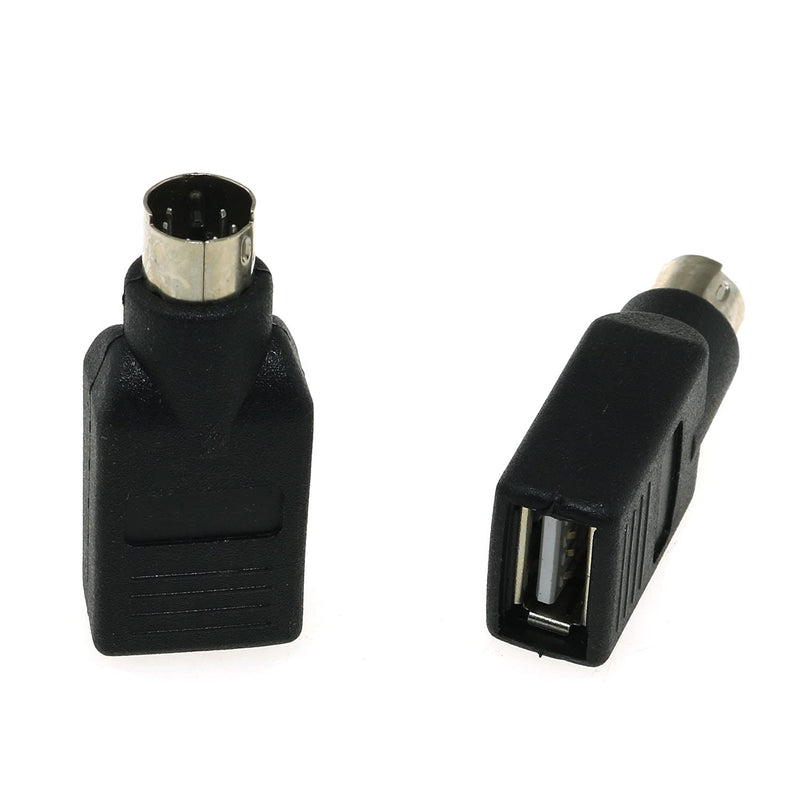 [Australia - AusPower] - DGZZI USB to PS2 Adapter 2PCS Black USB Female to PS/2 Male Converter Adapter for Mouse and Keyboard 