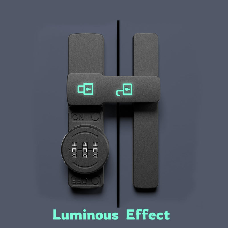 [Australia - AusPower] - 180 Degree Barn Door Lock Latch Fluorescent Secure Your Home Easily Install Keyless Entry Zinc Alloy Matte Black Ideal for Cabinet Door Bathroom 