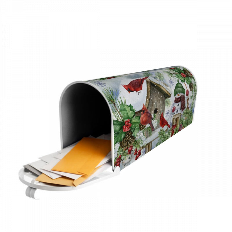 [Australia - AusPower] - Winter Mailbox Covers Magnetic Standard Size 18x21 Christmas Cabin Birds Cardinal Snowman Snowflakes Print Xmas Decorative Mailbox Wrap Cover Holiday Decorations Outdoor Home Patio Garden Decor Winter 