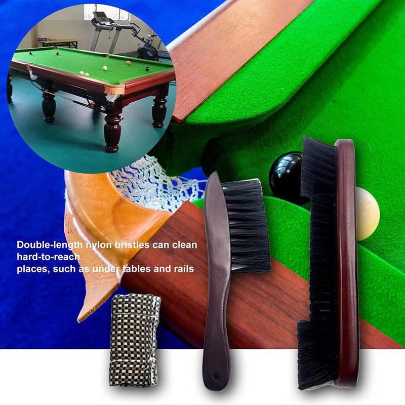 [Australia - AusPower] - Walkingpround Wooden Pool Table Brushes for Cleaning,Billiards Pool Table Felt Rail Brush Wooden Cloth Cue Shaft Slicker 